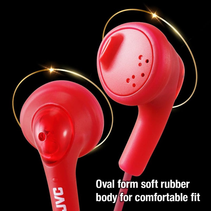 JVC HAF160R Gumy Ear Bud Headphone Red - Image 3